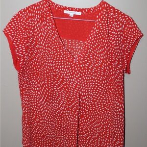 Fun2Fun Red and White Patterned Blouse